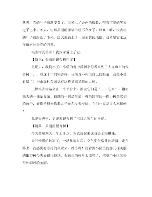 关于美丽的银杏树作文