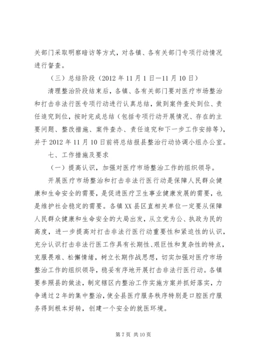 道真自治县整治医疗市场和严厉打击非法行医行动工作方案.docx