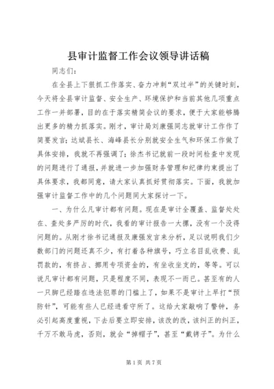 县审计监督工作会议领导讲话稿.docx