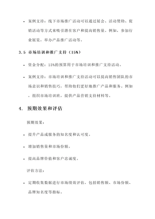 市场系列项目资金分配方案