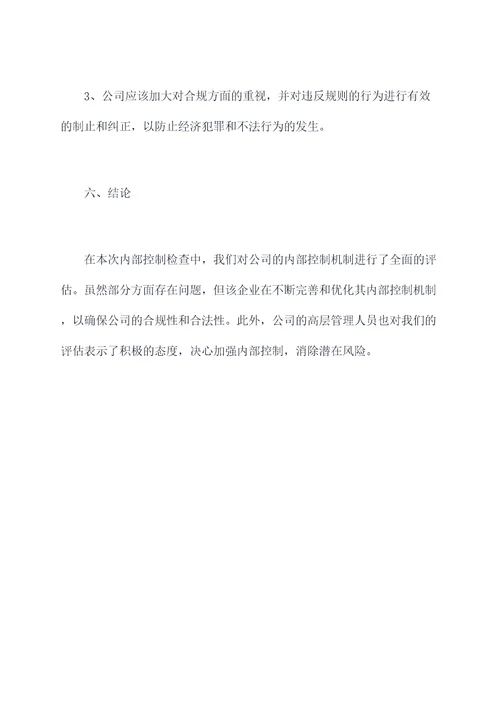 内部控制结课报告模板