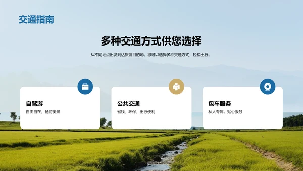 蓝色现代渐变家乡美景邀您来PPT模板