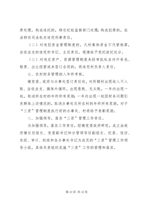 关于加强农村集体三资管理意见.docx