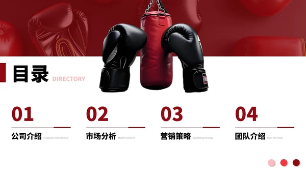 红色健身行业商业计划书PPT通用模板
