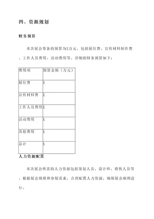展会筹备策划书