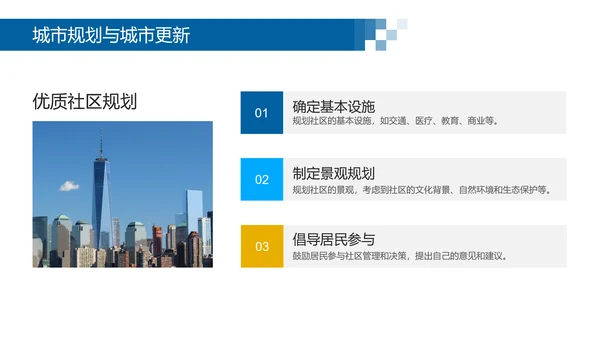 蓝色简约建筑地产城市规划PPT模板