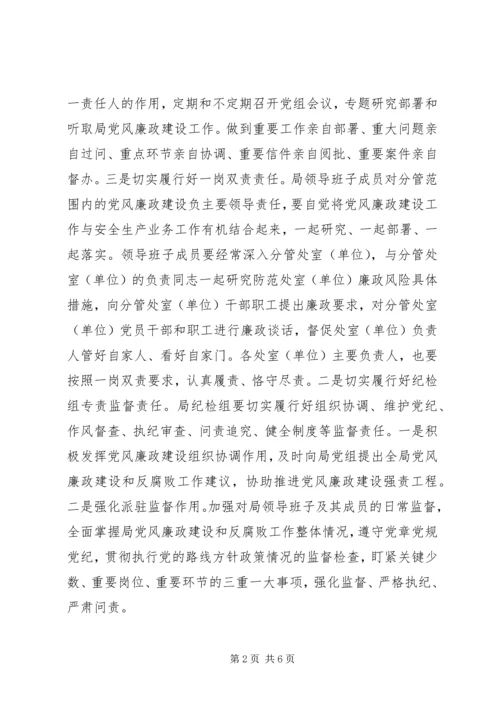 安监局201X年党风廉政建设和反腐败工作要点.docx