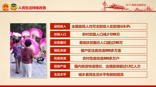 彩墨党政大气聚焦两会精神学习教育PPT
