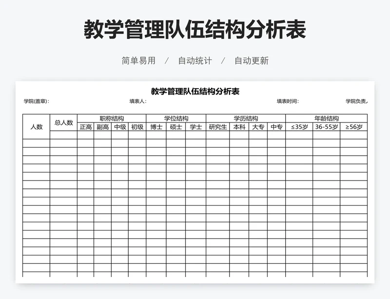 教学管理队伍结构分析表