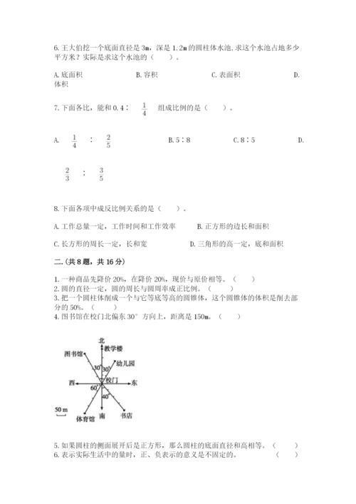 北京版数学小升初模拟试卷含完整答案【名师系列】.docx