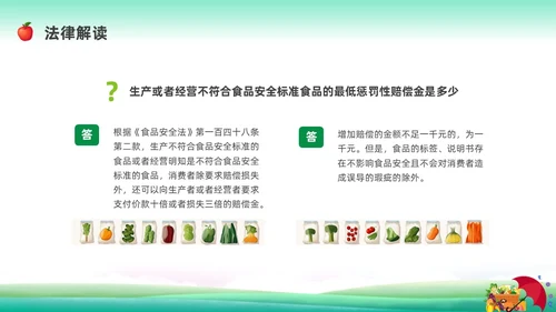 清新展板全国食品安全法宣传周科普宣传PPT课件