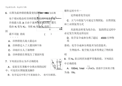 河南省卢氏一高2011届高三5月冲刺理科综合试卷