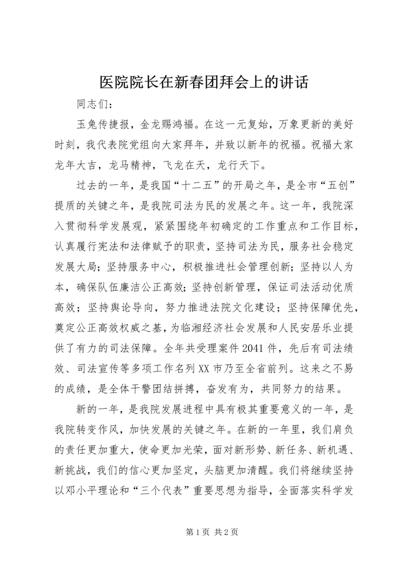 医院院长在新春团拜会上的讲话.docx