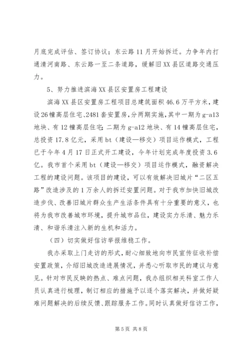 市旧城建设办党风廉政建设报告.docx