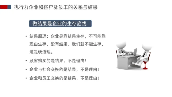 白蓝红色立体简约商务风以结果为导向的执行力ppt课件