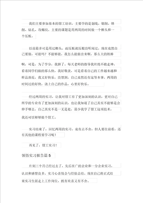体会实习报告模板七篇