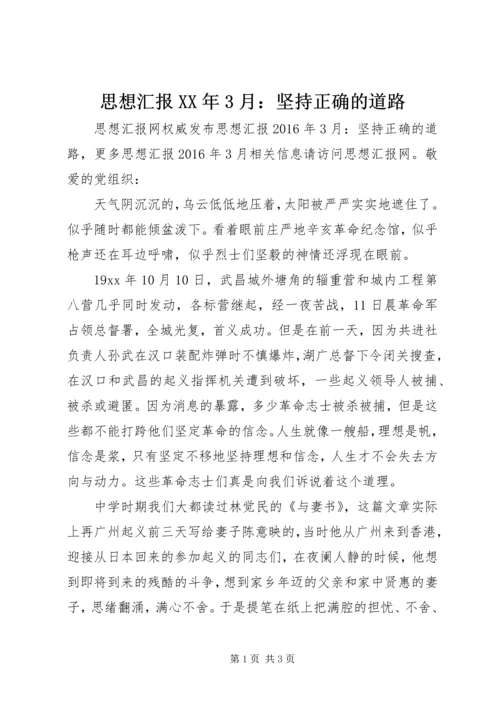 思想汇报XX年3月：坚持正确的道路.docx