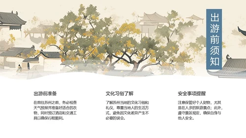 苏州旅游攻略介绍PPT模板