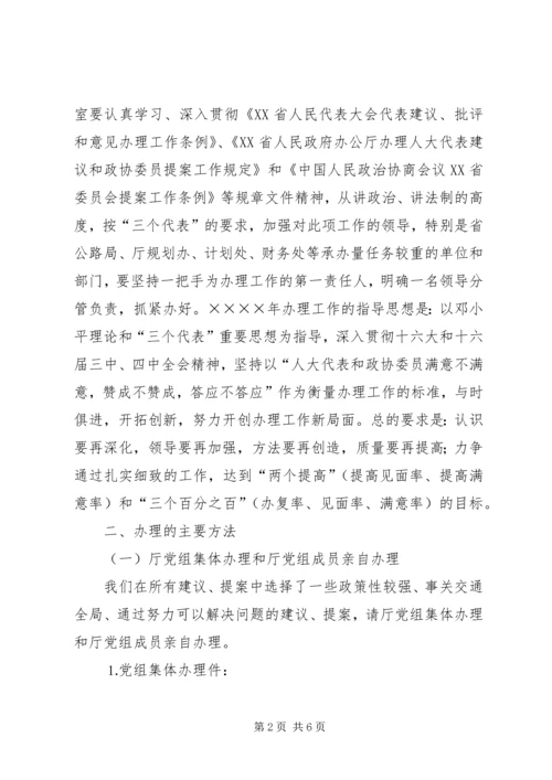 二○○五年人大建议、政协提案办理工作方案.docx