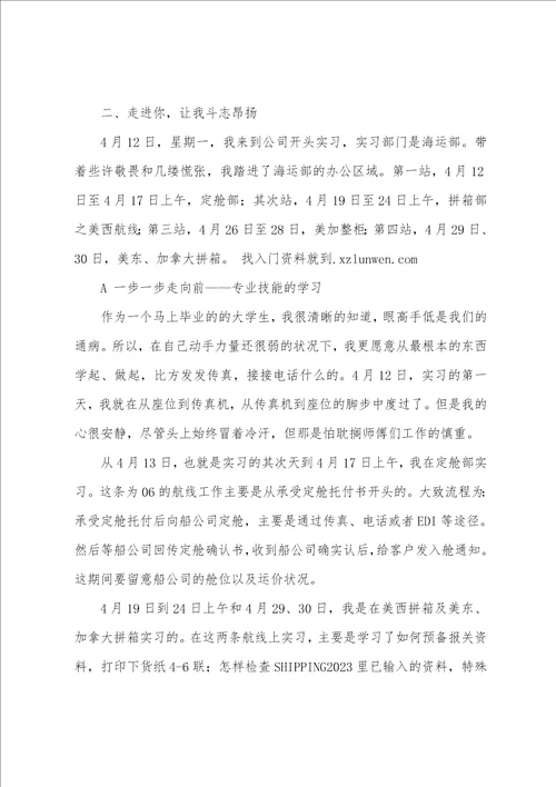 大学毕业生的实习工作报告