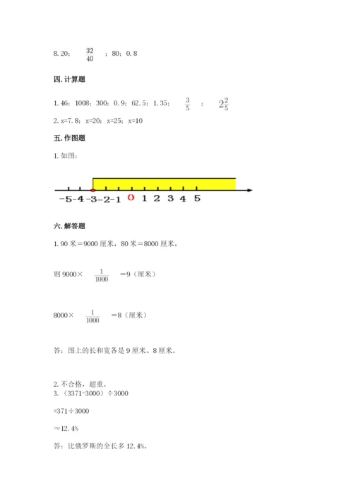 人教版六年级下册数学期末测试卷及参考答案（新）.docx