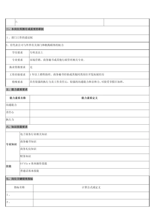 岗位职责说明书模板-(2).docx
