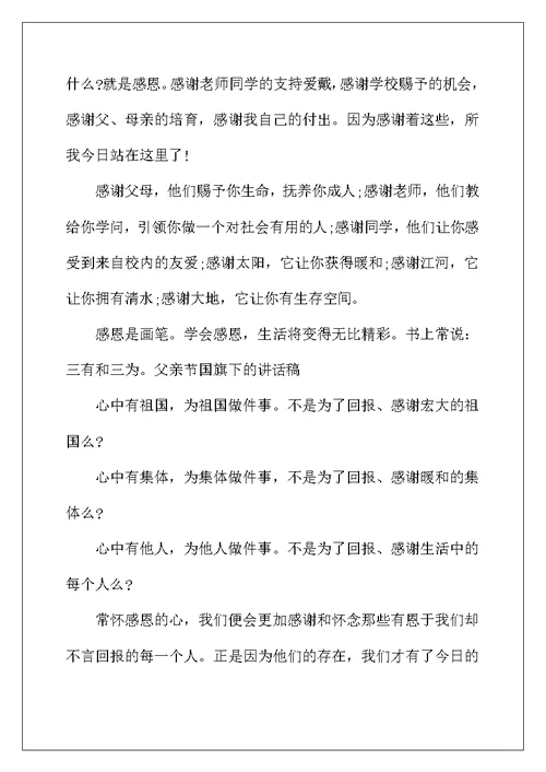 2022年父亲节国旗下演讲稿五篇