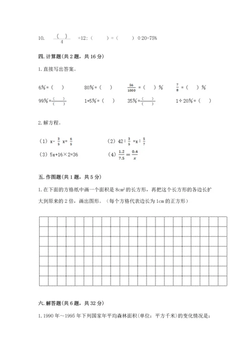 人教版六年级下册数学期末测试卷含答案（b卷）.docx