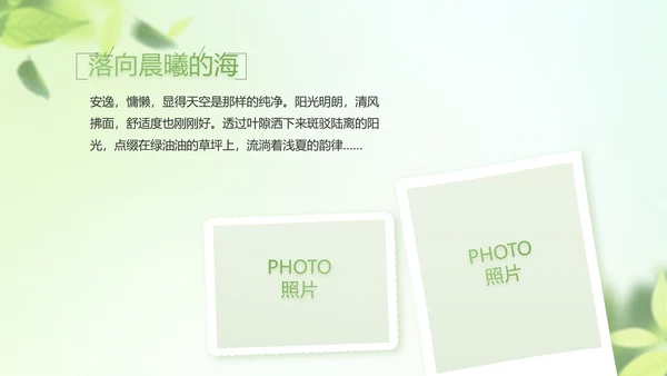 遇夏文艺小清新工作总结汇报动态PPT