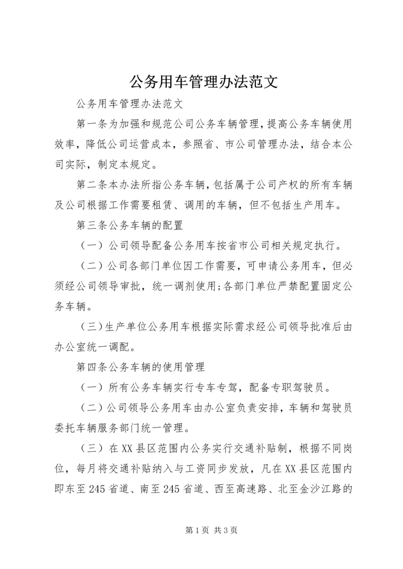 公务用车管理办法范文.docx