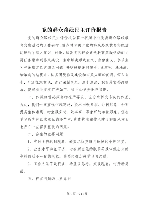 党的群众路线民主评价报告.docx