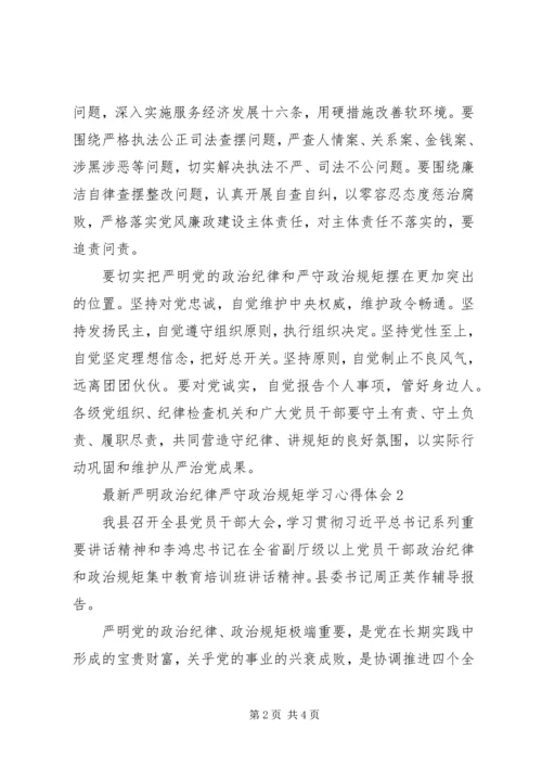 学习严守政治纪律严明政治规矩学习心得体会 (4).docx