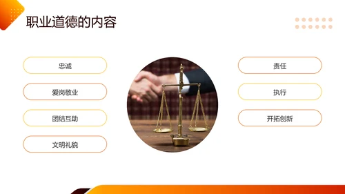 橙色简约职业道德与法律PPT模板宣传PPT动态PPT