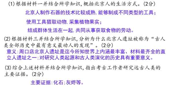 七年级历史上册第一单元 史前时期：原始社会与中华文明的起源   单元练习  课件（22张PPT）