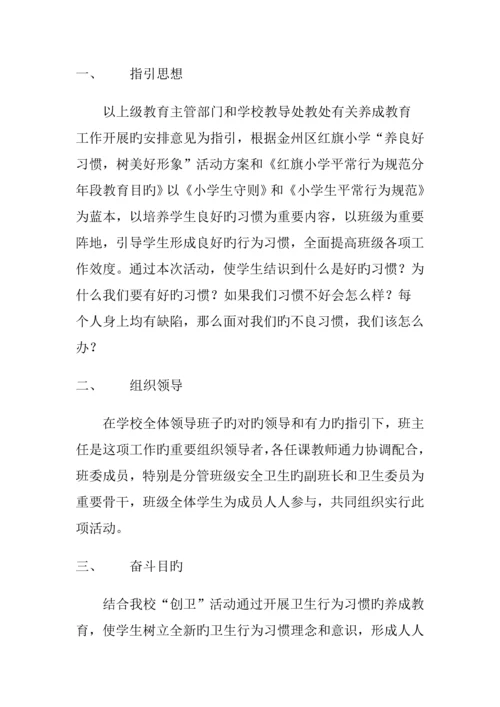 班级好习惯养成教育实施专题方案.docx