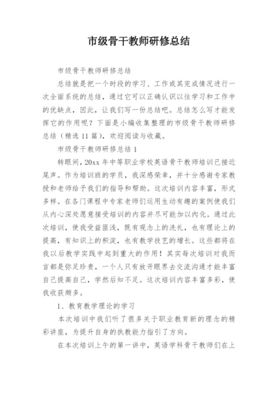 市级骨干教师研修总结.docx