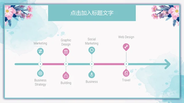 水彩风景封面开题报告通用PPT模板