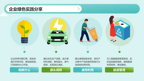 绿色插画风绿色环保理念与实践PPT模板