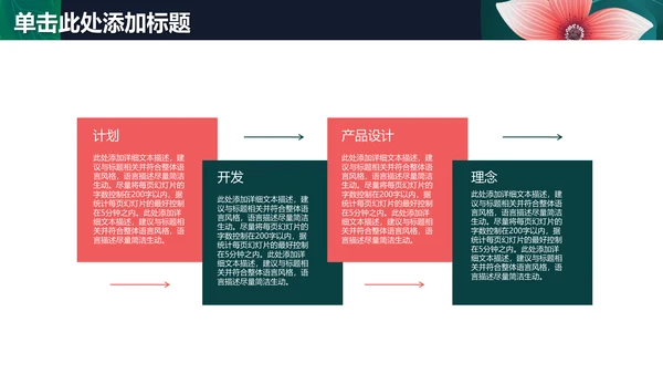 清新文艺花卉工作报告通用PPT模板