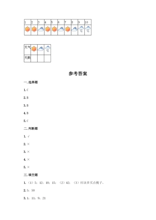 人教版二年级下册数学第一单元-数据收集整理-测试卷附答案(综合题).docx