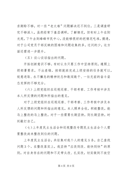 党员关于主题教育专题民主生活会个人检视剖析.docx