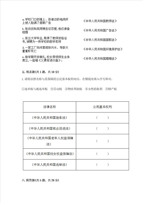 部编版六年级上册道德与法治期中测试卷带答案典型题