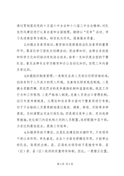 司法行政队伍建设工作汇报 (2).docx