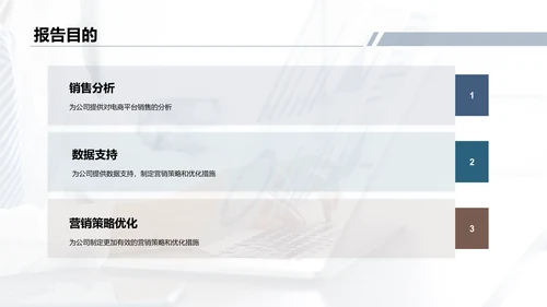 蓝色电商平台营销分析报告PPT模板