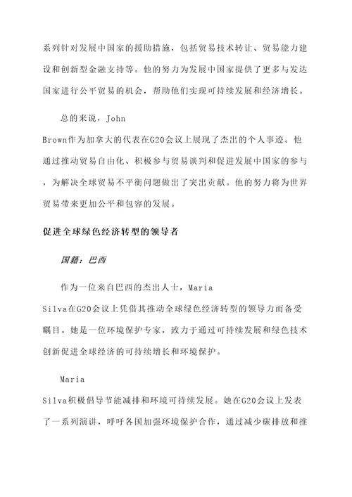 G20会议先进个人事迹材料