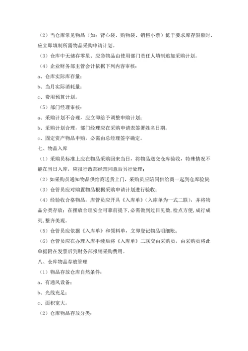 商场物业仓库管理标准规章核心制度.docx