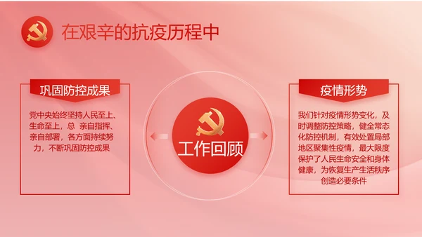 红色党建政府工作总结汇报PPT党课