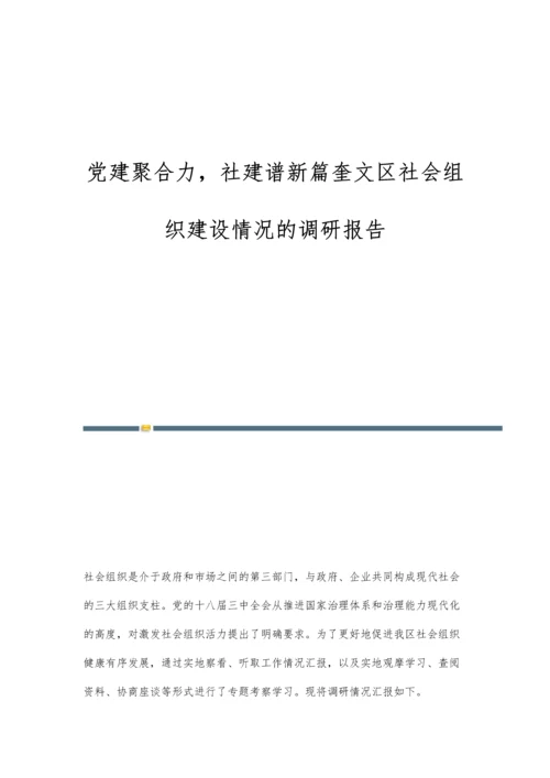 党建聚合力-社建谱新篇奎文区社会组织建设情况的调研报告.docx