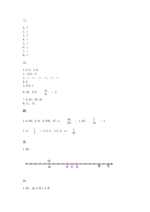 沪教版六年级数学下学期期末测试题附完整答案（夺冠）.docx