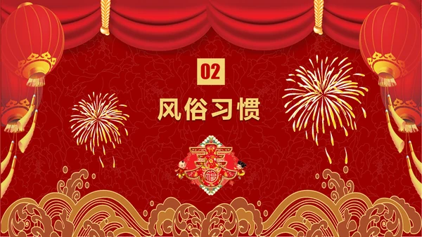 中国传统文化春节习俗PPT模板